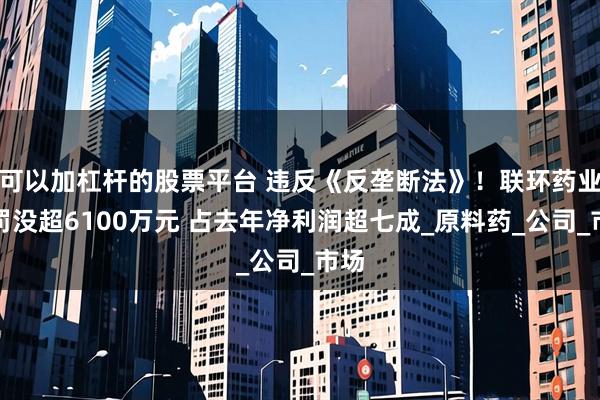 可以加杠杆的股票平台 违反《反垄断法》！联环药业被罚没超6100万元 占去年净利润超七成_原料药_公司_市场